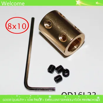 

5sets OD16L22 8x10mm Brass Rigid Tube Coupler 8mm to 10mm Stepper Motor Flexible Coupling Accessories for Mold Metal Mechanical