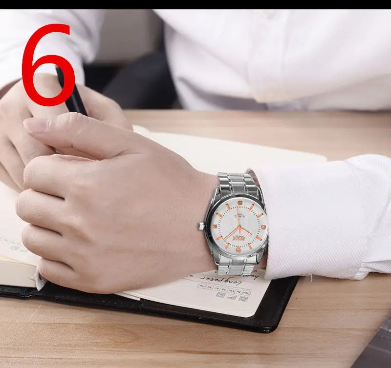 

Mens Watches Top Brand Luxury Sport Quartz Watch Men Business Stainless Steel Silicone Waterproof Wristwatch 12