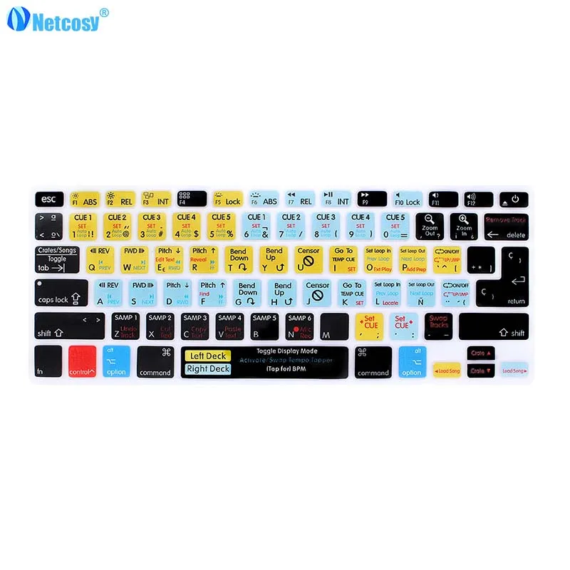 Netcosy испанская клавиатура для Macbook Pro A1278 Air 13 Steinberg Cubase Traktor VIM резиновая крышка