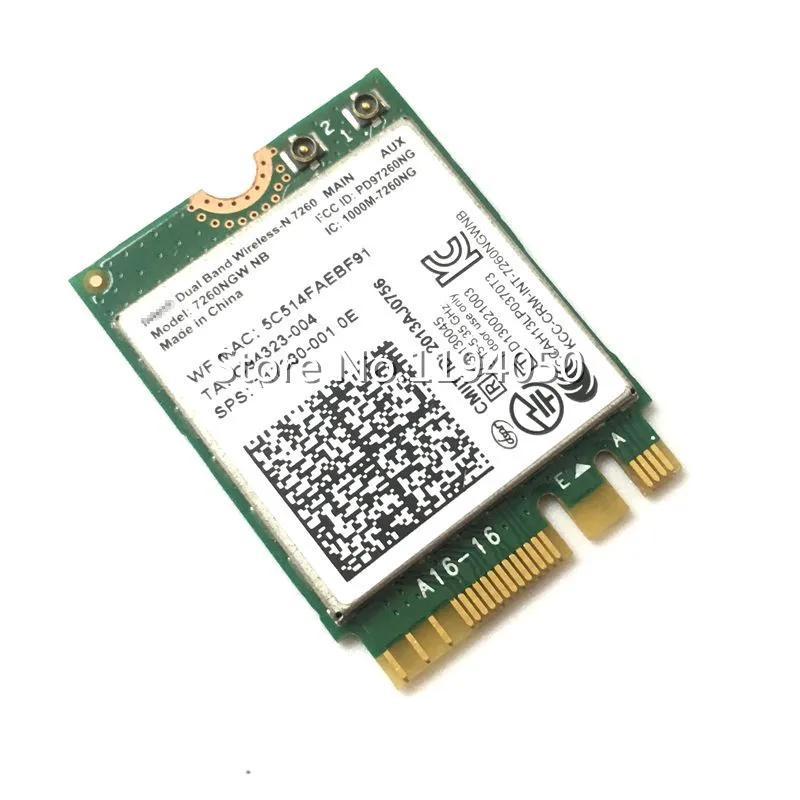 Intel 2 4G/5G двухдиапазонный беспроводной N 7260 7260NGW NB NGFF PCIe WLAN Wi Fi карта модуль