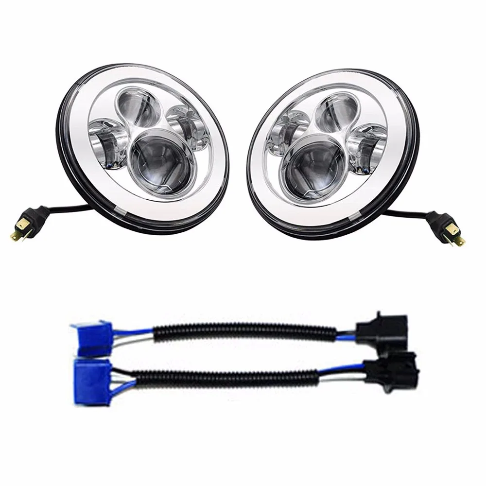 

7'' inch Round LED Headlights H4 H13 40W 7inch Projection Headlight Kit For Jeep Wrangler JK TJ Hummer