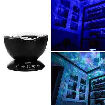 

Colorful LED Night Light Sky Remote Control Ocean Wave Projector With Mini Music Novelty Baby Lamp Or Kids