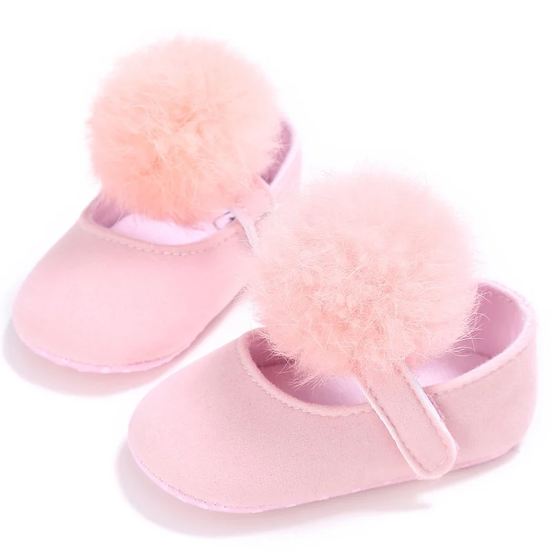 Обувь для новорожденных девочек; мягкая плюшевая прогулочная обувь принцессы для малышей 0-18 месяцев