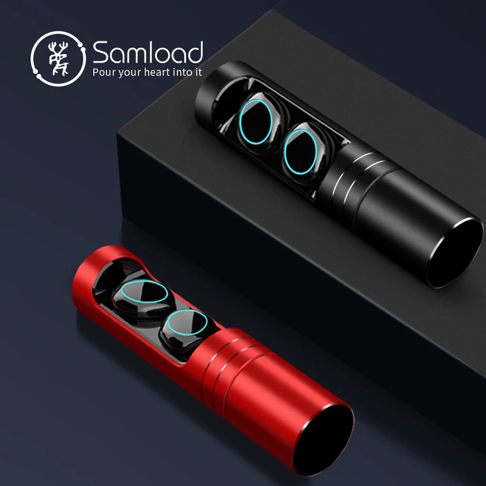 

Samload Wireless Headphones Bluetooth 5.0 IPX7 Earphones 3D Stereo Sound mini Headset With Charging Box For iPhone 7 X Sony Siri