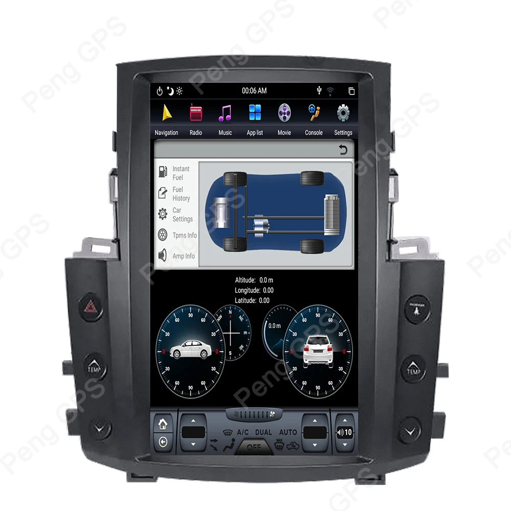 Discount 6 Core Android 8.1 Tesla Vertical Screen for Lexus LX570 2007-2015 GPS Navigation 4G+32G DVD Player Built-in CarPlay 4K Headunit 5