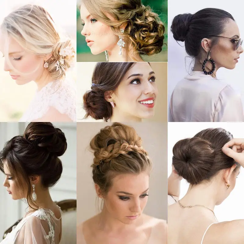 Synthetic Adjustable Hair Scrunchie Straight Chignons Hair Bun Extensions Natural Fake Bun Straight Drawstring Ponytails