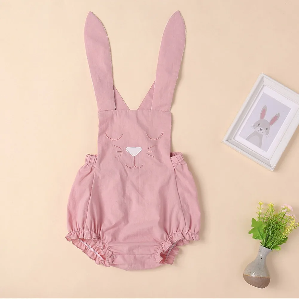 Easter Daily Little Rabbit Cute Newborn Baby Boy Girls Bunny Knitting Funny Rabbit Tail Romper Jumpsuit Outfits Baby Clothing