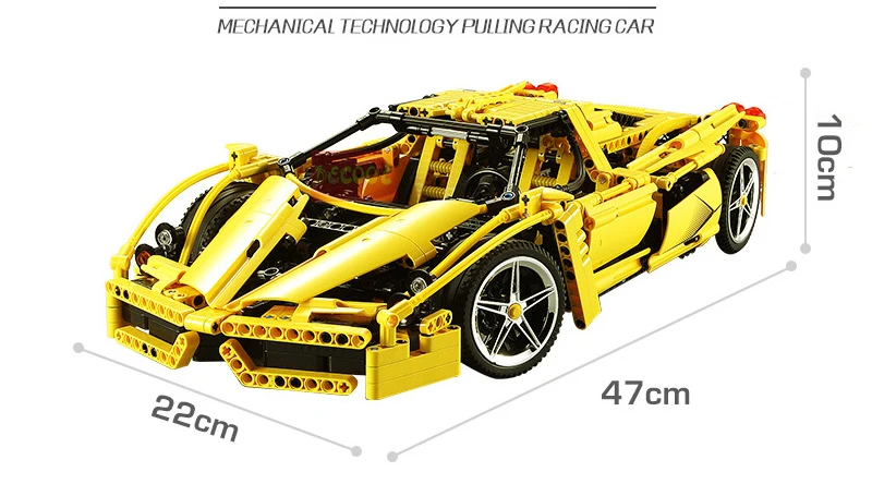Новинка 3382 Technic гоночный автомобиль Enzo Ferraris 1:10 строительные блоки совместим с Bela 9186 8653 модель гонщика кирпичные игрушки для детей