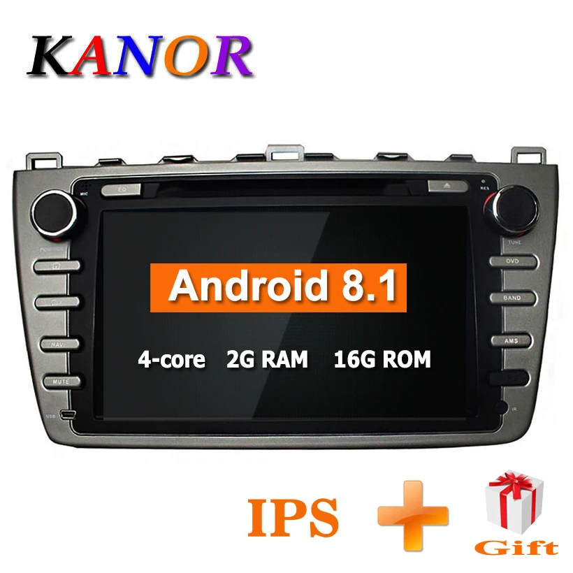 

KANOR Android 8.1 2+16g Quad Core IPS 2din Car Radio For Mazda 6 Ruiyi 2008 2009 2010 2011 2012 WIFI GPS DVD Player Multimedia