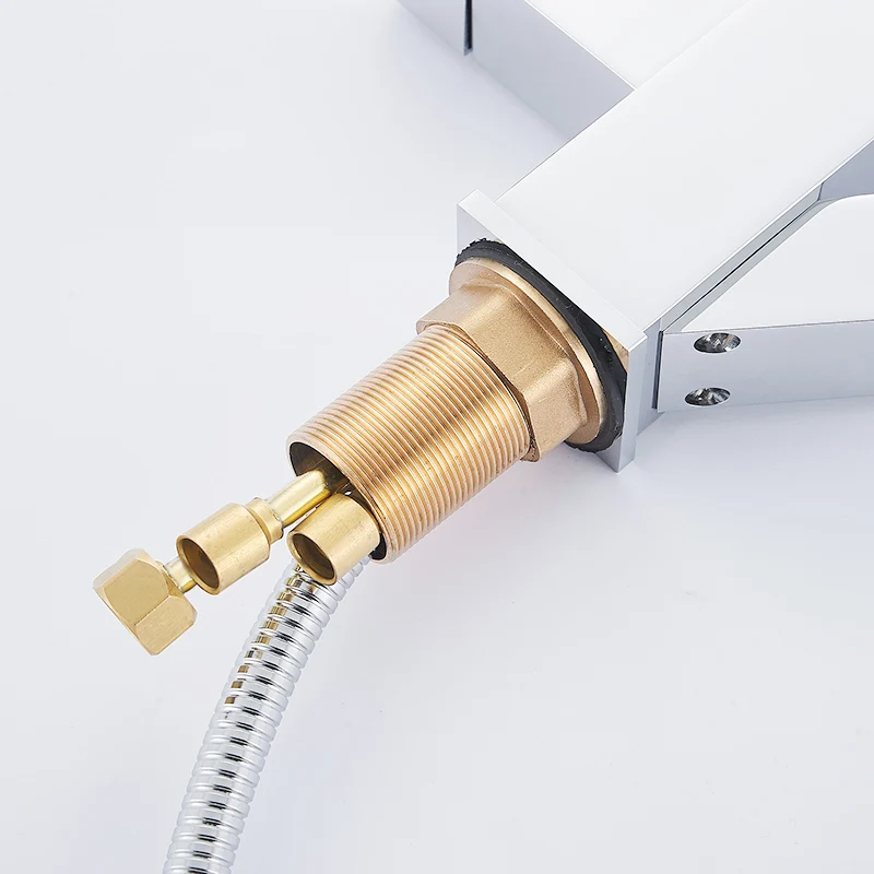 Pull Out Faucet Chrome Silver Swivel Kitchen Sink Mixer Tap Kitchen Faucet Single Handle Two Spouts 