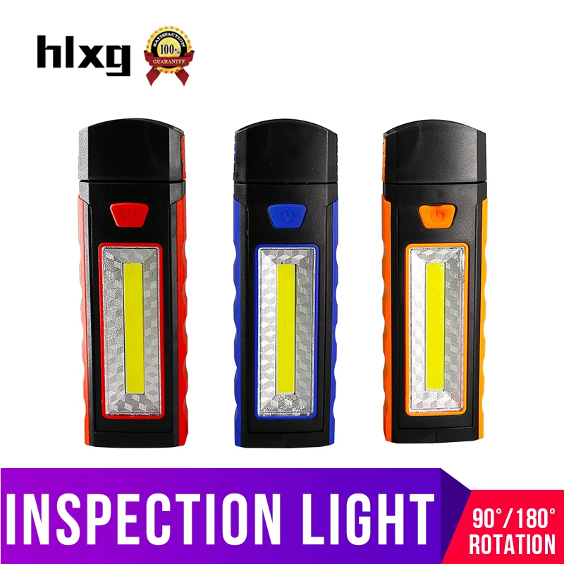 

hlxg 1PCS Super Bright Adjustable COB LED Work Light Inspection Lamp Hand Torch Magnetic Camping Tent Lantern With Hook Magnet