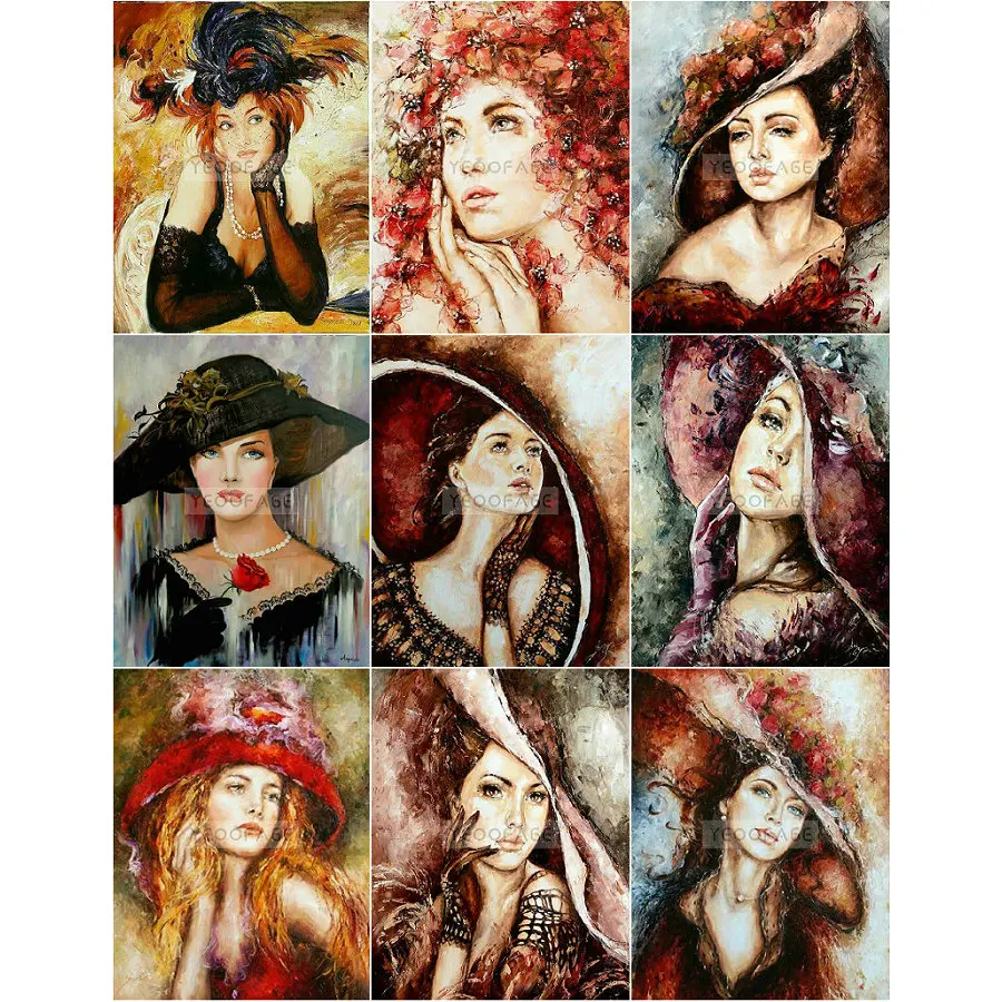 

5D DIY Diamond Painting Cross Stitch woman portrait Needlework Home Decor Full square Rhinestone Mosaic Diamond Embroidery Icon