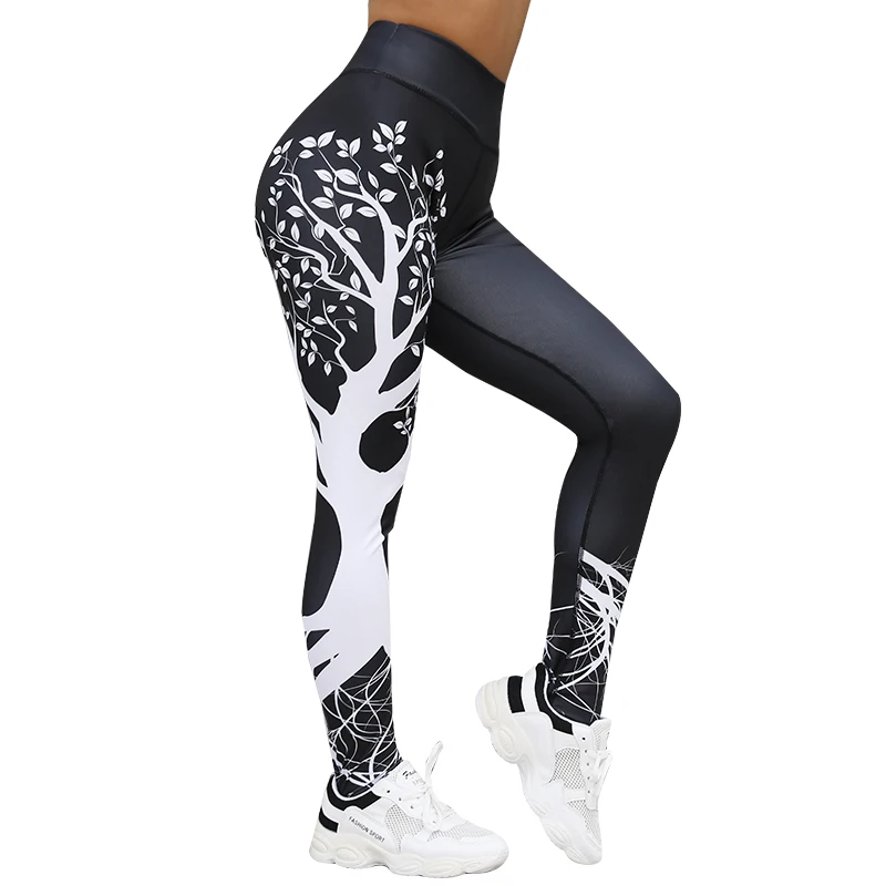 

Women Fashion Tree Printed Leggings Women Workout Leggings High Waist Fitness Legging Femme Trousers PantsS-XL 2 Colors