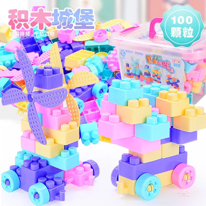 

100PC Building Blocks Children Toys Assembly Plastic Blocks Large Particles Creative Enlightenment Educatonal DIY Toys