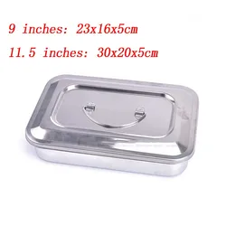Dental Stainless Steel Dental Instruments Tray Surgical Nursing Medical Steriliser Container for Dentist Tool Storage Box