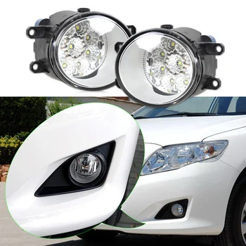 

beler 2pcs 55W 9-LED Round Front Right/Left Fog Light Lamp DRL Daytime Driving Running Lights for Toyota Camry Corolla Yaris