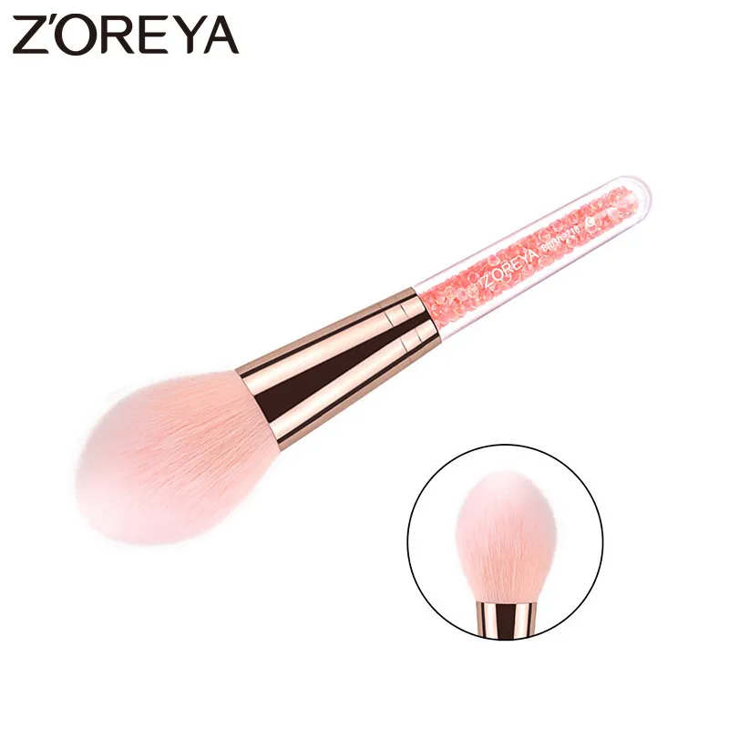 

ZOREYA Brand Single Pink Crystal Handle Blush Makeup Brushes Soft Dense Synthetic Fibers Multi-function Cosmetic Tools For Girls