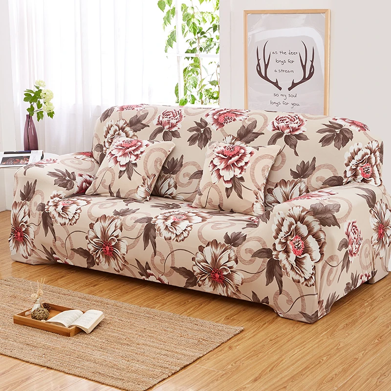 

Big flower sofa cover Printed couch cover Polyester bench Covers Elastic stretchy Furniture Slipcovers For Christmas home decor