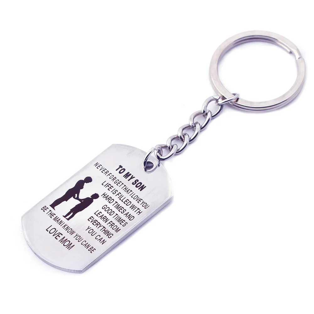 Personalized Mother To Son Keychain, Custom Key Ring