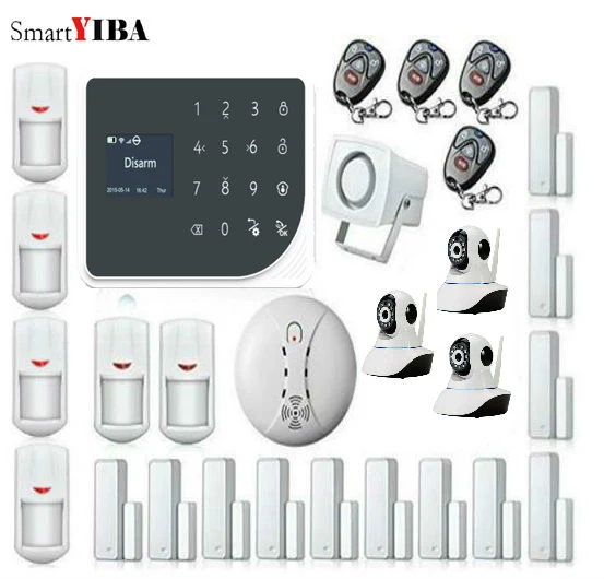 SmartYIBA Touch Panel Wireless Wired WIFI GSM Home Security Alarm System APP Remote Control Video IP Camera Smoke Fire Sensor SmartYIBA Touch Panel Wireless Wired WIFI GSM Home Security Alarm System APP Remote Control Video IP Camera Smoke Fire Sensor