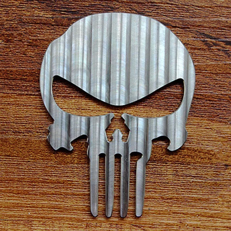 Liga de Titânio Adesivos de Metal Adesivos de Carro Forma Punisher Enferrujado Corroído Edc Telefone Adesivos Decorativos Acessórios 1pc Não 12 De Metal Enferrujado Não Corroído EDC Telefone