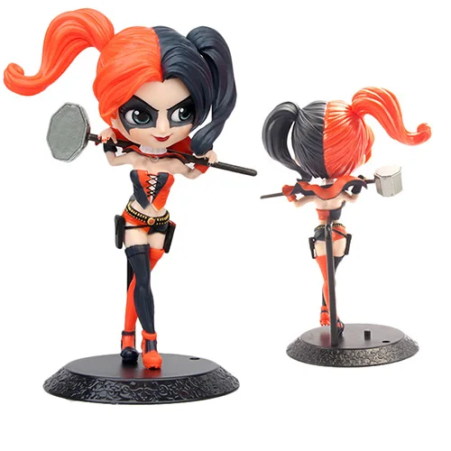 Wonder Woman Harley Quinn супергерой ПВХ Фигурки DC Comics Джокер Q posket модель куклы детские игрушки для детей 15 см - Цвет: Harley Quinn black