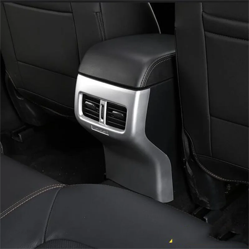 

For Mazda CX-5 CX5 CX 5 2017 2018 ABS Chrome Carbon Fiber Armrest Box Trim Rear Air AC Outlet Vent Cover Car-Styling Accessories