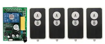 

AC220V 2CH Wireless Remote Control Switch System 4* Ultra - thin acrylic Transmitter+ 1*Receiver for Appliances Gate Garage Door