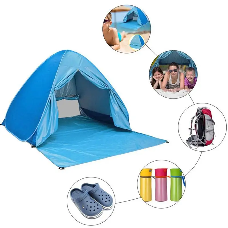 

Beach Tent Pop Up Sun Shelter Easy Up Beach Tent Sun Shade Shelters Canopy Cabana Lightweight Beach Backpacking Pop Up Tents
