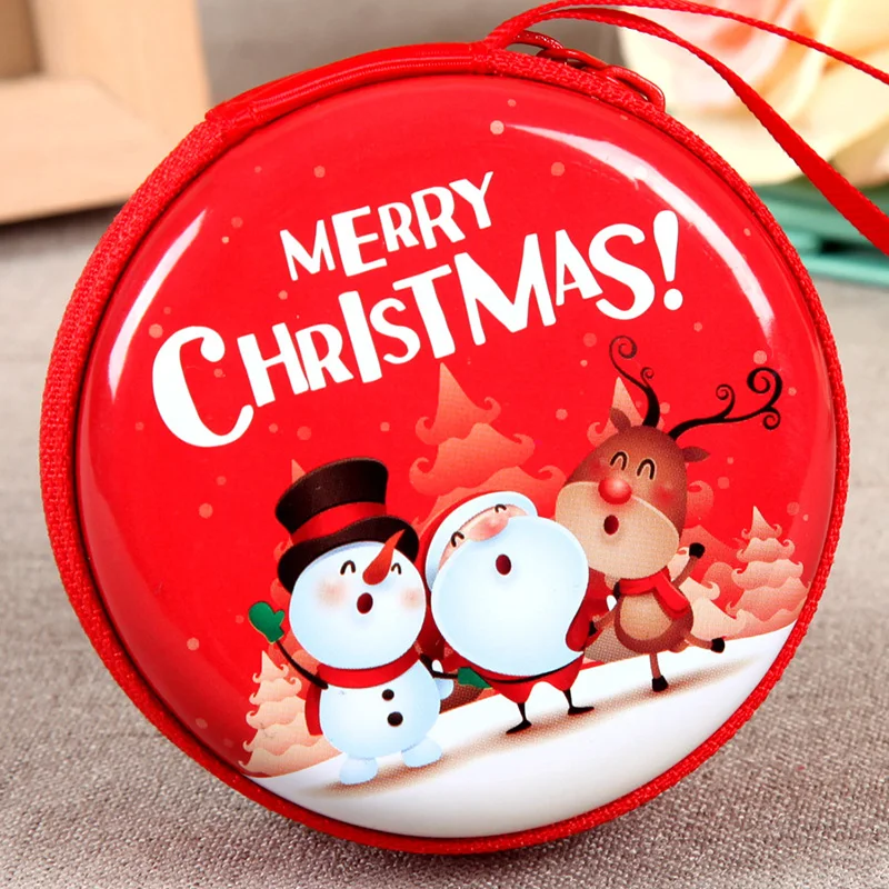 prativerdi Santa Claus Mini Storage Bag Money Box For USB Cable Coin Holder as a Christmas Gifts Zipper Lock Travel organizer5