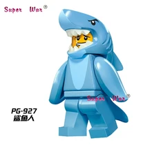 Один супер герои, строительные блоки, костюм акулы, коллекция парней, экшн-модель, кирпичи, игрушки для детей