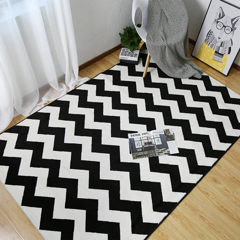 Winlife Norden Europaischen Stil Teppiche Schwarz Und Weiss
