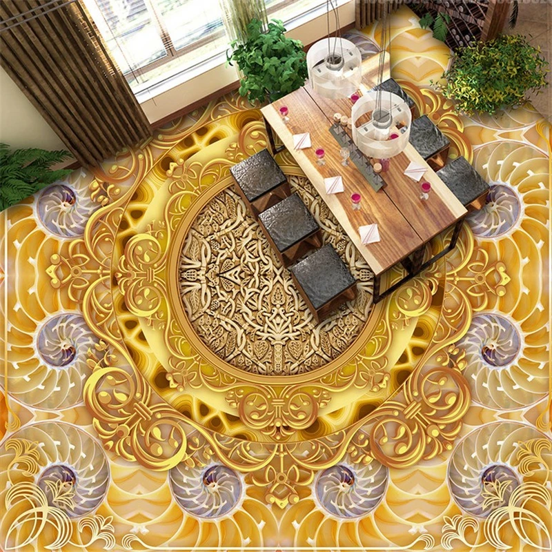 beibehang luxury European pattern 3D floor tiles Custom Photo Floor