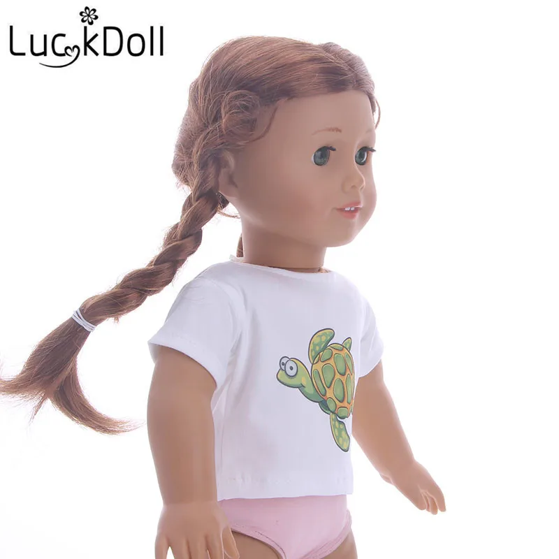 LUCKDOLL хлопковая Футболка Подходит для 18-дюймовые американская кукла Logan кукла мальчик одежда аксессуары игрушки для детей