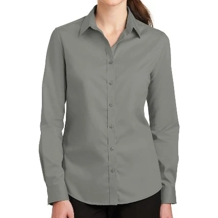 Port Authority L663 Ladies Super Pro Twill Shirt Monument Grey - Medium (1)