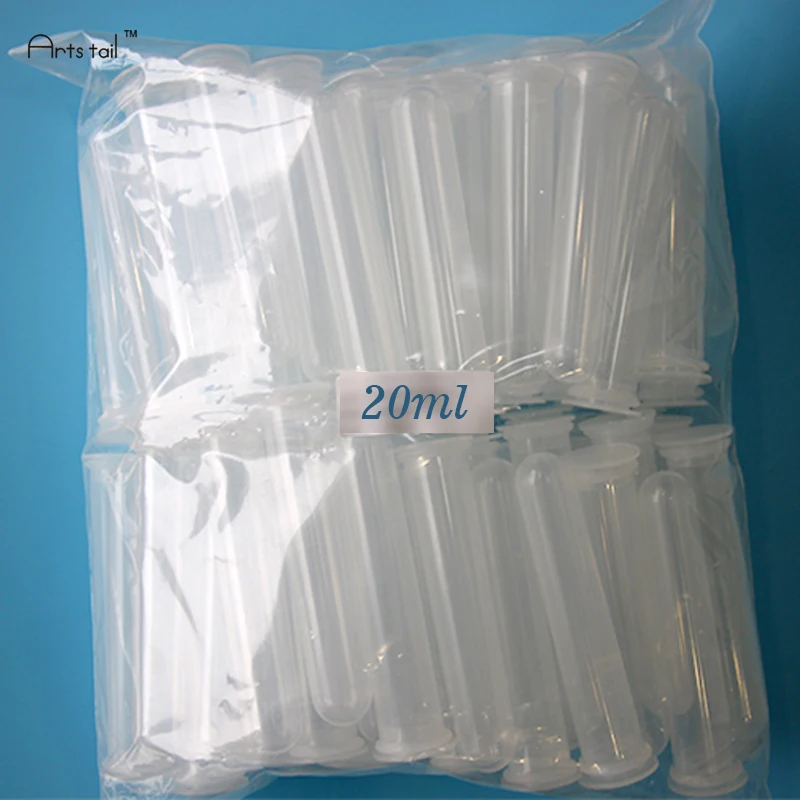 Plastic Test Tubes 20 ml Centrifuge Tube EP Flat Socket Cap Round Bottom Sample Bottle Thick Wall Appropriate Elasticity 20PCS