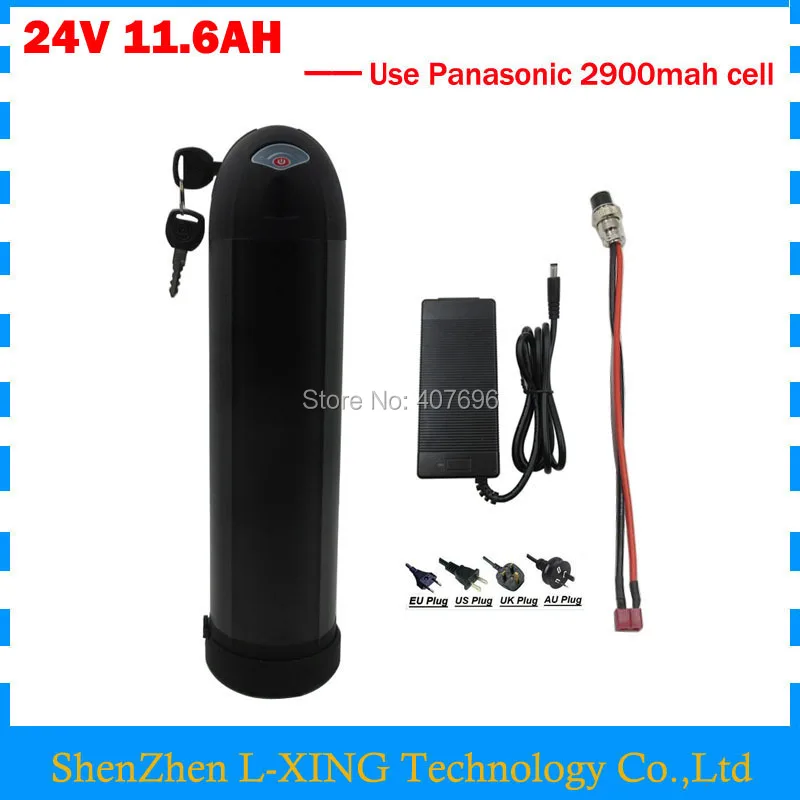 

24V Water bottle Battery 350W 24V 11.6AH 14.5AH 17.4AH 20.3AH Ebike lithium battery 29PF Cell with 15A BMS 3A Charger