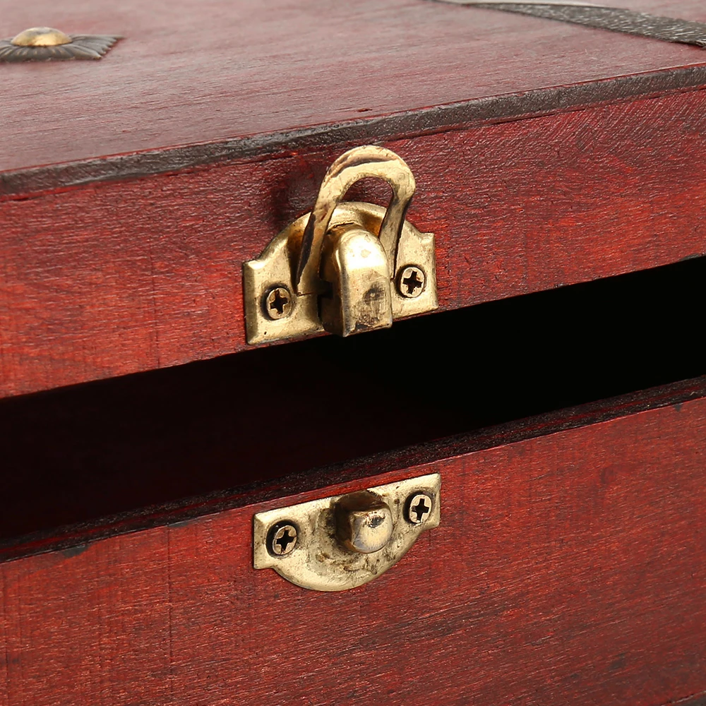 Винтажная деревянная коробка для хранения сундука с замком, органайзер, чехол, Складная мини деревянная коробка, домашний декор, контейнер, безделушка, ювелирное ведро