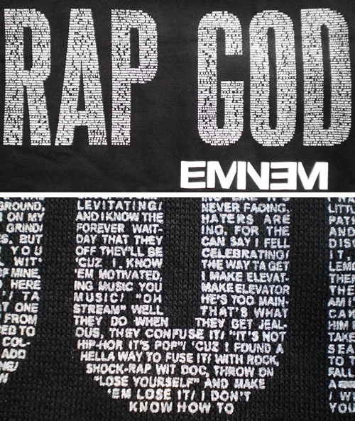 Sweatshirt grey hoody worn by Eminem in his music videos Rap God