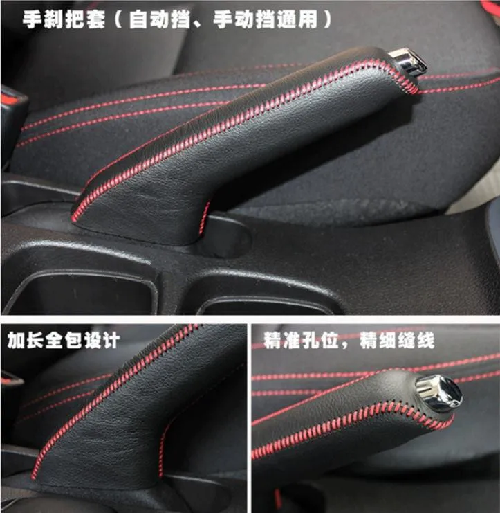 

Genuine Leather Gear Shift Cover EN Gear Head Cover Shift Knob FOR 2015 2016 2017 Suzuki vitara Car styling