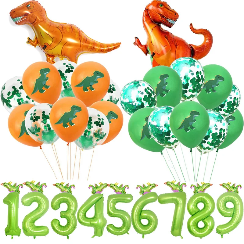 

WEIGAO Dino Birthday Party Balloons Cartoon Dinosaur Latex Balloons Air Ballon Animal Jungle Party Decoration 12inch Ballons