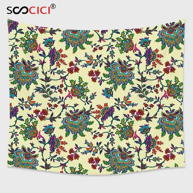 Cutom Permadani Dinding Gantung Floral Grafis Tradisional Oriental