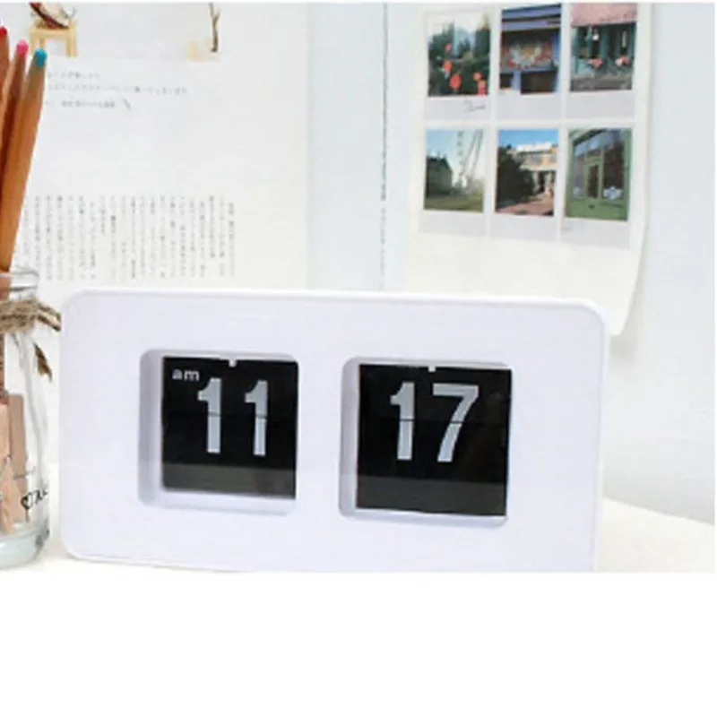 

Big Sale Flip Simple and Stylish Square Auto Flip Clock Square Fashion Digital Clock Random Color