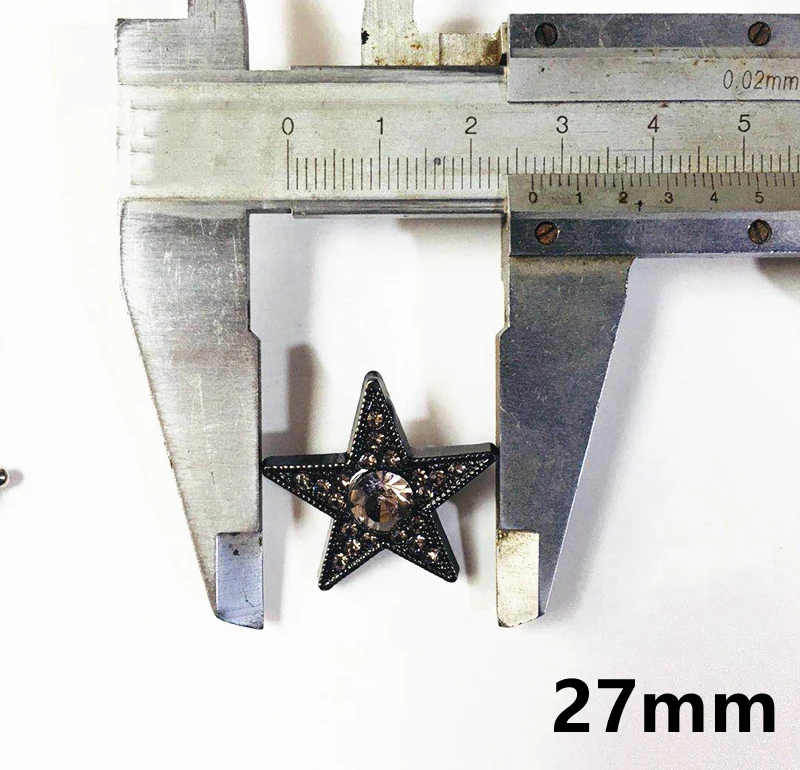 27 мм пятиконечная звезда со стразами инкрустированная Кепка с заклепками шпилька для сумки, шляпы, обуви, одежды, кожи чокер украшения для самодельного изготовления аксессуар