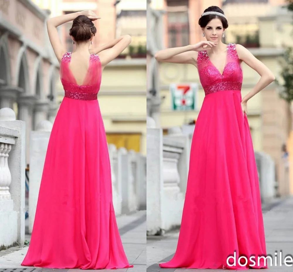 Wedding Fuschia Bridesmaid Dresses popular fuschia bridesmaid dress buy cheap 2016 charming sheer chiffon dresses sexy wedding party gowns with sequins beaded crystals