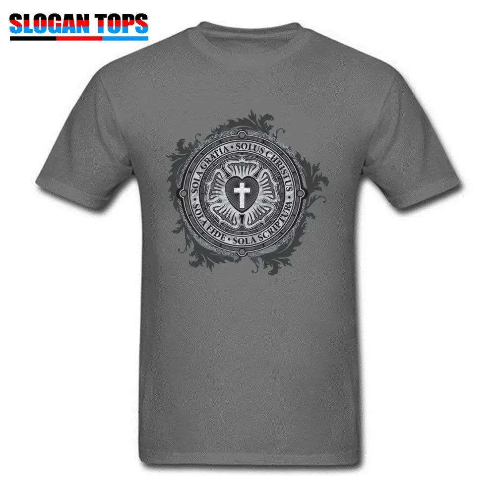 Fashionable Men Tops Shirt Casual Normal T Shirts 100% Cotton Short Sleeve Personalized Tops & Tees Round Neck Luther Rose Christian Luther Seal 11595 carbon