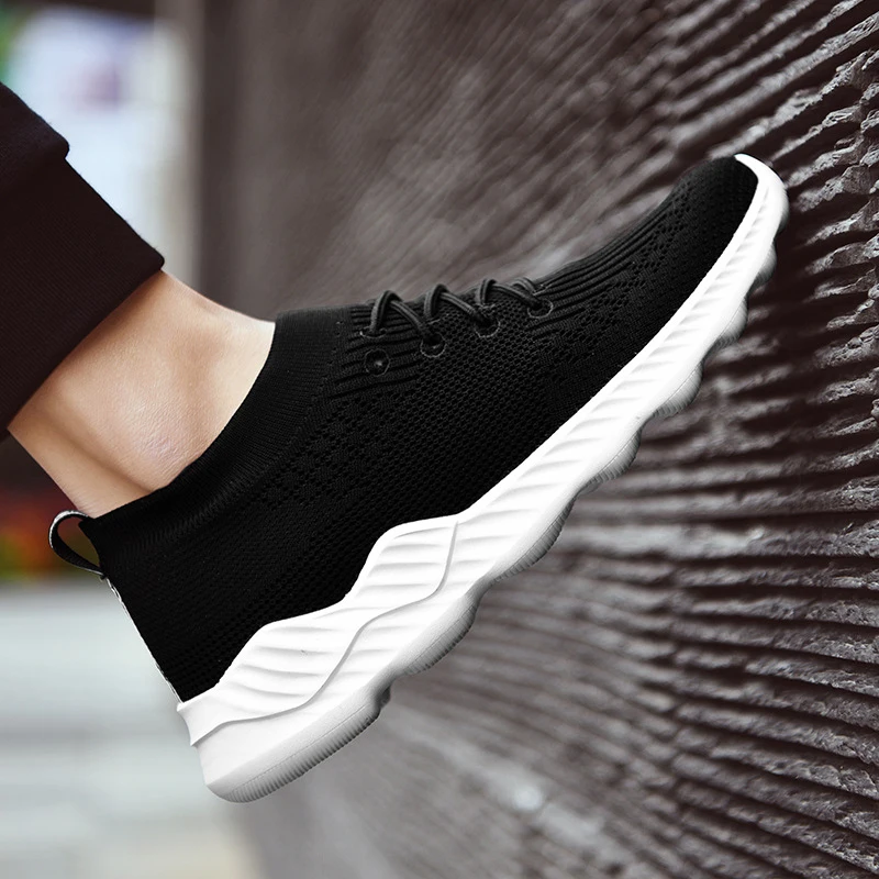 

Men Casual Shoes Brand Men Shoes Men Sneakers Flats Mesh Slip On Loafers Fly Knit Breathable Spring Autumn Sock Shoes Men