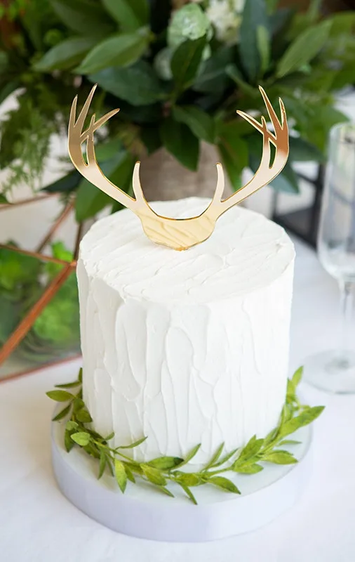 Boho Antler Wedding Cake Topper For Wedding Country Bohemian Party