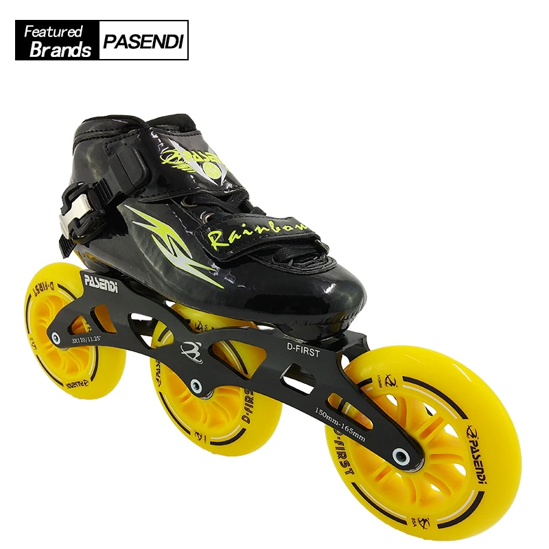 

2018 Summer PASENDI New Inline Speed Skating 3 Wheels Patines Roller Skate Shoes Women Men Boots Adult Child Professional Skates