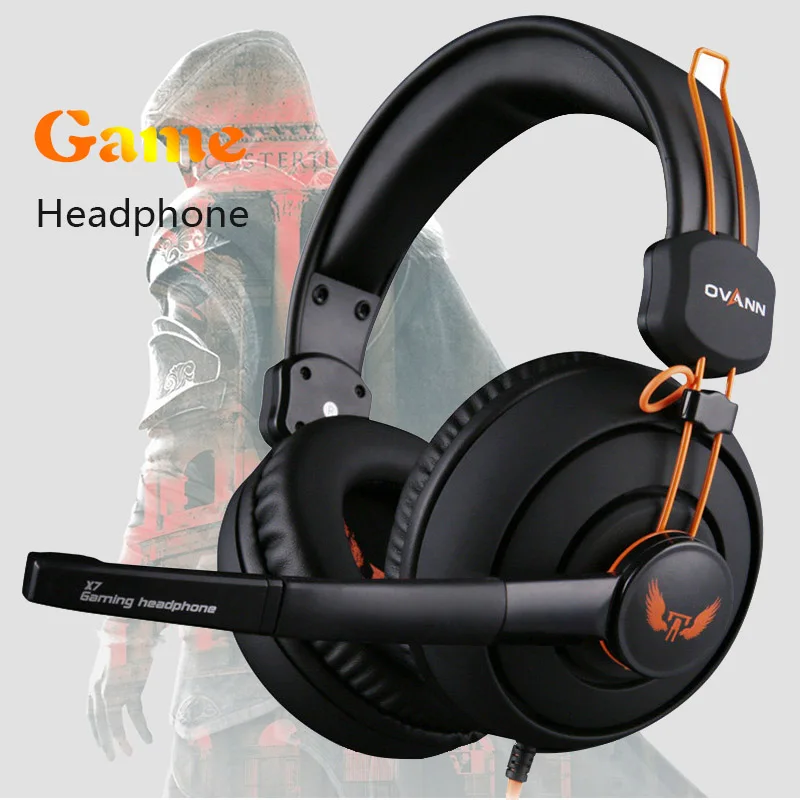 Скидка Компьютерные наушники, оголовье, наушники Ovann X7, стерео, объемные Игровые наушники, игровая гарнитура 3,5 мм с микрофоном, регулятор громкости